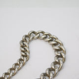 Edwardian Sterling Silver Graduating Watch Chain & Fob Antique 1902 Chester