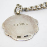 Edwardian Sterling Silver Graduating Watch Chain & Fob Antique 1902 Chester