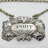 George IV Sterling Silver Grape Form Port Decanter Label Antique 1830 London