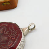 19th Century Ottoman Sterling Silver Carved Glass Sand Compass c1840 Antique
