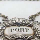 George IV Sterling Silver Grape Form Port Decanter Label Antique 1830 London