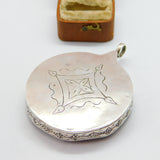 19th Century Ottoman Sterling Silver Carved Glass Sand Compass c1840 Antique