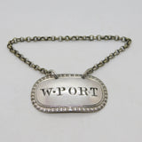 George III Sterling Silver W. 'White Port' Decanter Label Antique 1808 London
