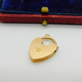 9ct Rose Gold Charm Bracelet Heart Lock Clasp Antique c1920 Art Deco