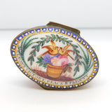 George III Bilston Enamel 'Nelson's Victory, Peace & Plenty' Patch Box Antique c1805