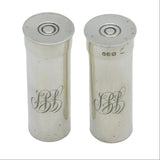 Edwardian Sterling Silver Shooting Interest Pepper Shakers Antique 1902 London