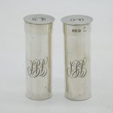 Edwardian Sterling Silver Shooting Interest Pepper Shakers Antique 1902 London