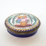 George III Bilston Enamel 'Nelson's Victory, Peace & Plenty' Patch Box Antique c1805