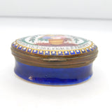George III Bilston Enamel 'Nelson's Victory, Peace & Plenty' Patch Box Antique c1805