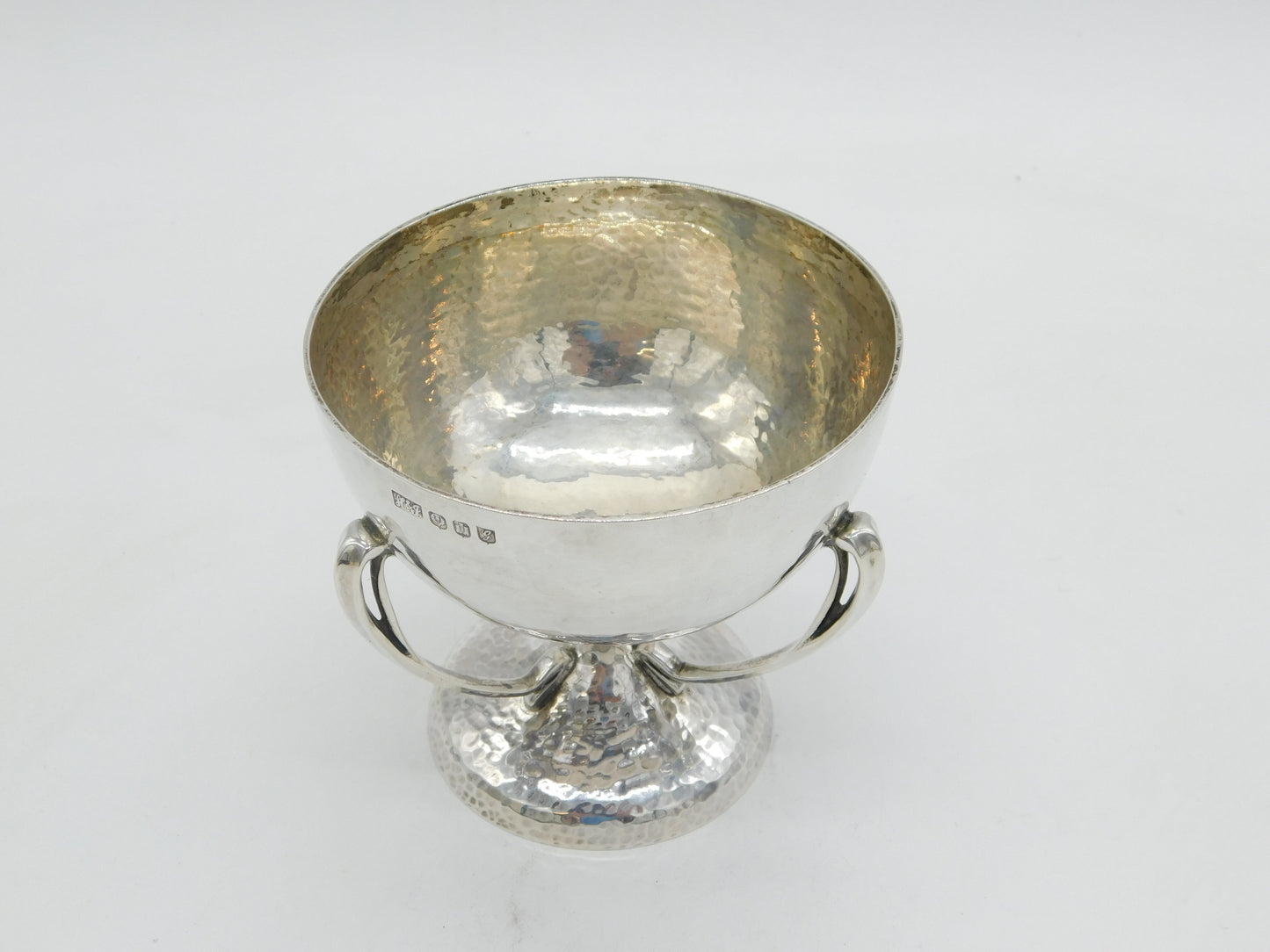 Arts & Crafts Scottish Sterling Silver Planished Golf Trophy Antique 1937 Edinburgh