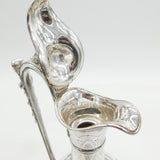 19th Century Silver Plated Etched Glass Lion & Swan Claret Jug Antique c1860