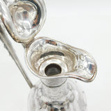 19th Century Silver Plated Etched Glass Lion & Swan Claret Jug Antique c1860