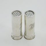 Edwardian Sterling Silver Shooting Interest Pepper Shakers Antique 1902 London