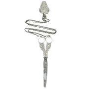19th Century Dutch Sterling Silver Sewing Chatelaine Scissors Antique c1860