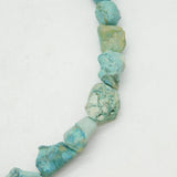 Sterling Silver & Raw Turquoise Set Beaded Chain Necklace Vintage c1970