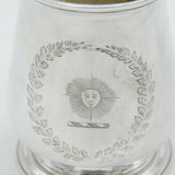 George III Sterling Silver Sun Crest Christening Mug Antique 1767 London