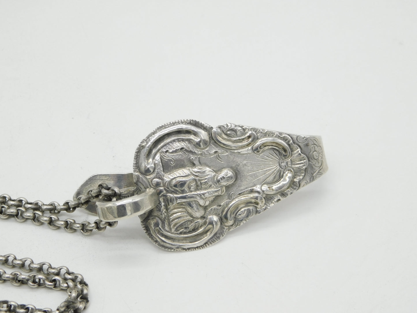 19th Century Dutch Sterling Silver Sewing Chatelaine Scissors Antique c1860