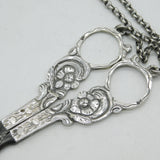 19th Century Dutch Sterling Silver Sewing Chatelaine Scissors Antique c1860