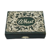 Edwardian Sterling Silver Mounted Leather 'Whist' Playing Card Box Antique 1902 Birmingham