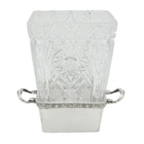 Sterling Silver & Cut Glass Large Celery Dish Antique 1938 Birmingham Art Deco