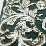 Edwardian Sterling Silver Mounted Leather 'Whist' Playing Card Box Antique 1902 Birmingham