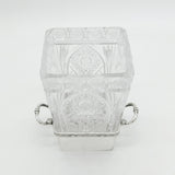 Sterling Silver & Cut Glass Large Celery Dish Antique 1938 Birmingham Art Deco