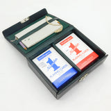 Edwardian Sterling Silver Mounted Leather 'Whist' Playing Card Box Antique 1902 Birmingham
