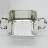 Sterling Silver & Cut Glass Large Celery Dish Antique 1938 Birmingham Art Deco