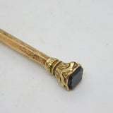 Victorian 9ct Yellow Gold Cased Bloodstone Seal Propelling Pencil Antique c1880