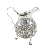 Victorian Sterling Silver Floral Baluster Cream Jug Antique 1899 Birmingham