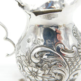 Victorian Sterling Silver Floral Baluster Cream Jug Antique 1899 Birmingham