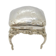 Edwardian Sterling Silver Dolls House Stool Ornament Antique 1909 London