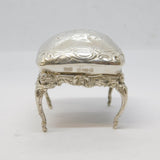 Edwardian Sterling Silver Dolls House Stool Ornament Antique 1909 London