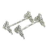 Victorian Pair of Sterling Silver Floral Knife Rests Antique 1901 London