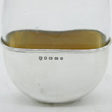 Victorian Sterling Silver & Glass Hip Flask with Stirrup Cup Antique Birmingham