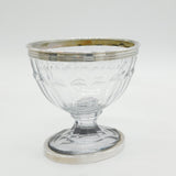 George III Sterling Silver Mounted Cut Glass Pedestal Sugar Bowl Antique c1800