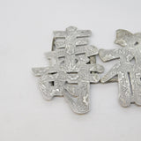 19th Century Chinese Sterling Silver Good Fortune Character Buckle Antique c1890