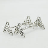 Victorian Pair of Sterling Silver Floral Knife Rests Antique 1901 London