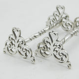 Victorian Pair of Sterling Silver Floral Knife Rests Antique 1901 London