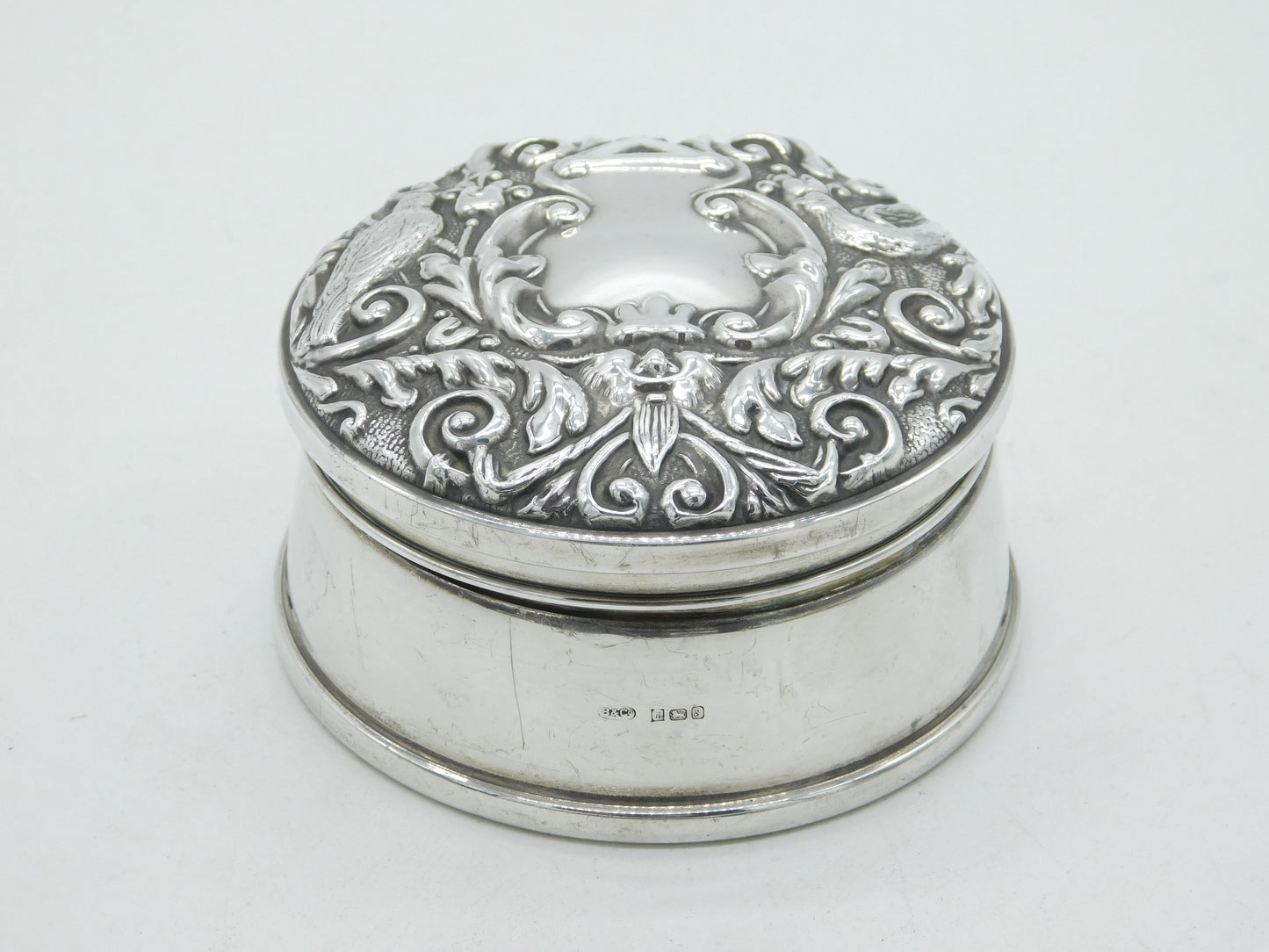 Sterling Silver Art Nouveau Pattern Jewellery Box Vintage 1992 Birmingham