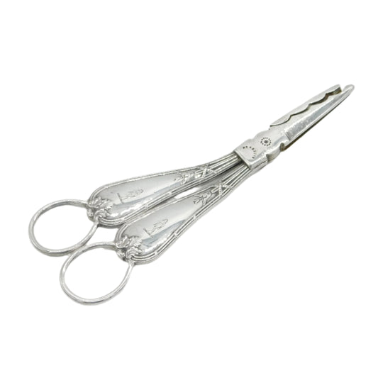 Edwardian Sterling Silver Modified Hemline Scissors Antique 1910 London