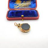 Victorian 9ct Rose Gold Bloodstone & Carnelian Fob Spinner c1900 Antique