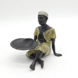 19th Century Cold Painted Bronze African Street Seller Salt Cellar Antique c1890