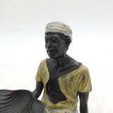 19th Century Cold Painted Bronze African Street Seller Salt Cellar Antique c1890