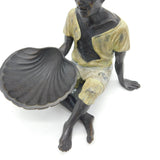 19th Century Cold Painted Bronze African Street Seller Salt Cellar Antique c1890