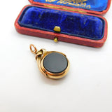 Victorian 9ct Rose Gold Bloodstone & Carnelian Fob Spinner c1900 Antique