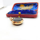 Victorian 9ct Rose Gold Bloodstone & Carnelian Fob Spinner c1900 Antique