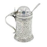 Victorian Sterling Silver Novelty Tankard Form Mustard Pot Antique 1890 London
