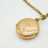 Victorian Gold Plated Shibayama Insect Locket Necklace Antique c1880