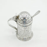 Victorian Sterling Silver Novelty Tankard Form Mustard Pot Antique 1890 London